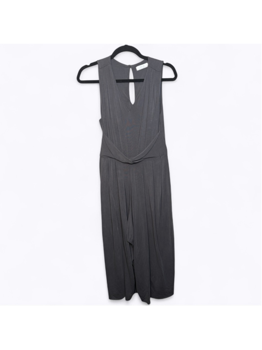 OAK + FORT Wide Leg V-neck Gray Jumpsuit